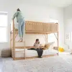 A view of a loft bunker bed for kids