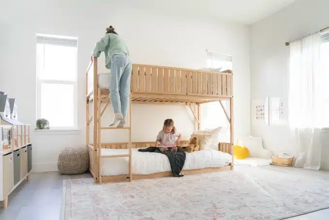 A view of a loft bunker bed for kids