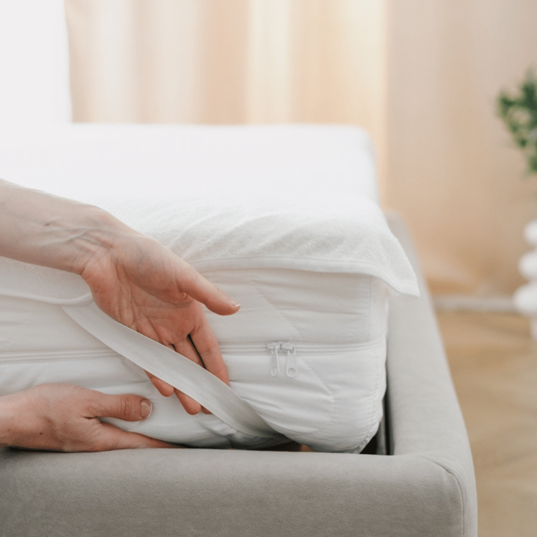 A view of a mattress topper