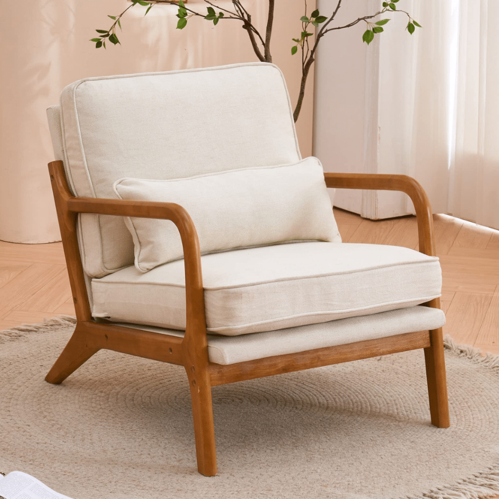 A view of Bonnlo Fine Beige Accent Chairs