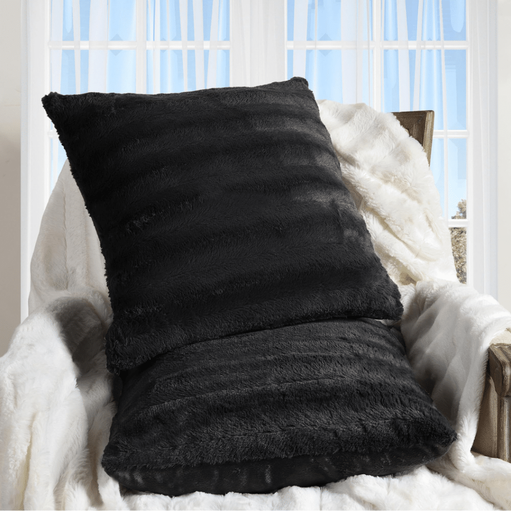 A view of Cheer Collection Faux Fur Throw Pillows