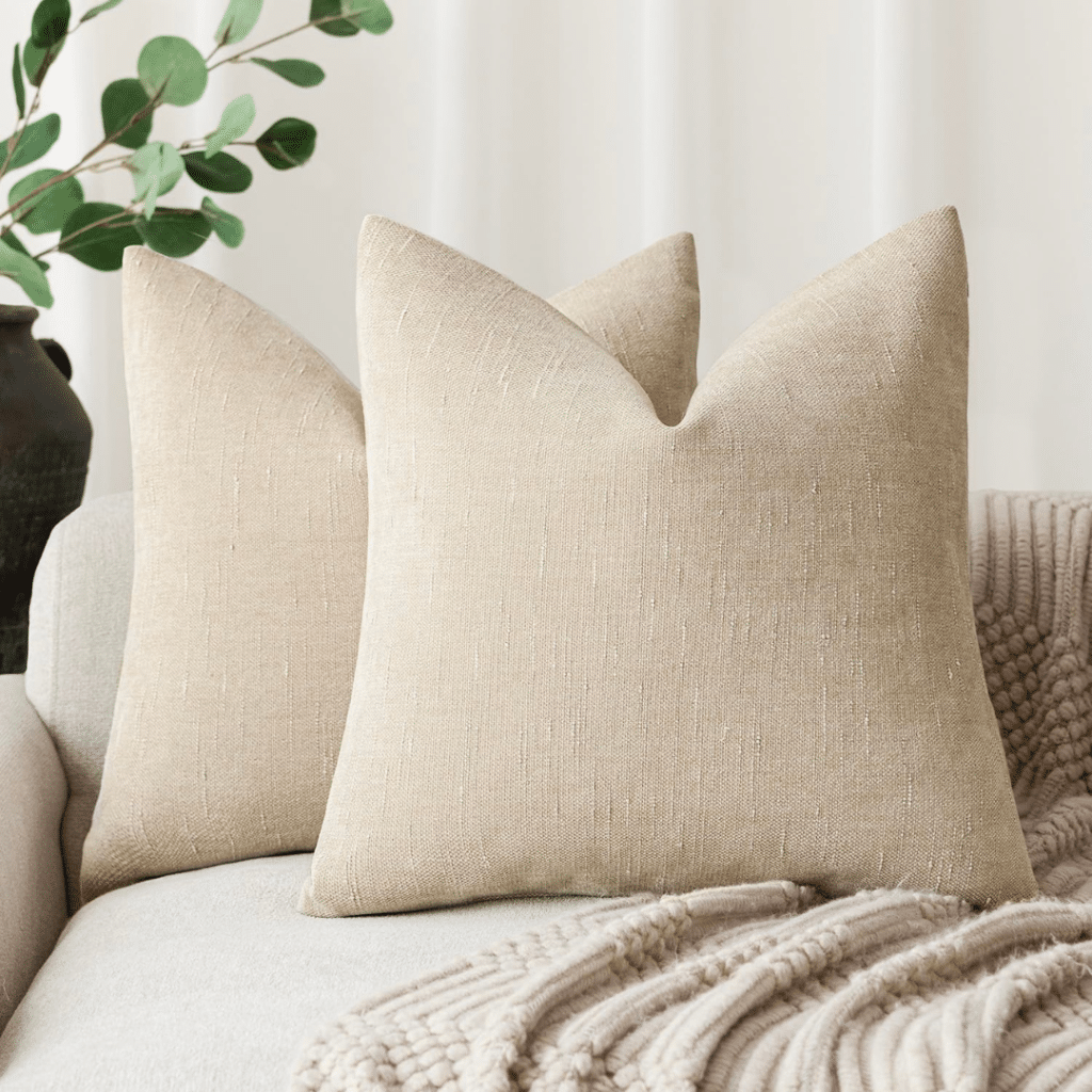 A view of Foindtower Soft Textured Throw Pillow Covers
