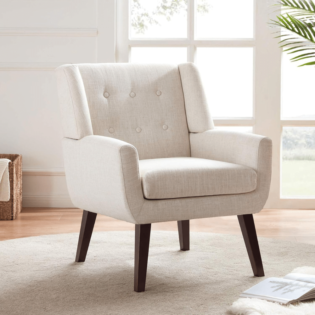 A view of HUIMO Upholstered Button Tufted Armchair