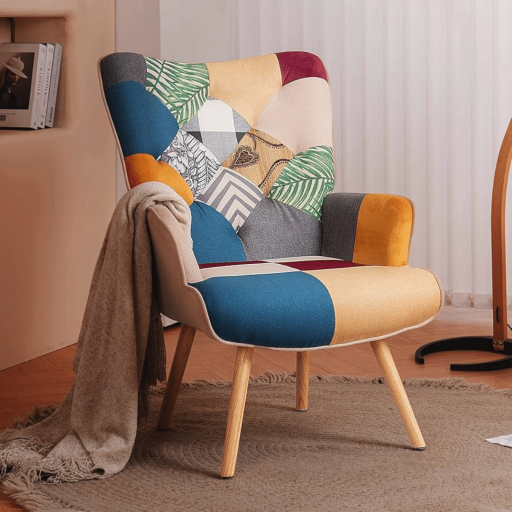 A view of Joysoul Bohemian Plaid Accent Chair