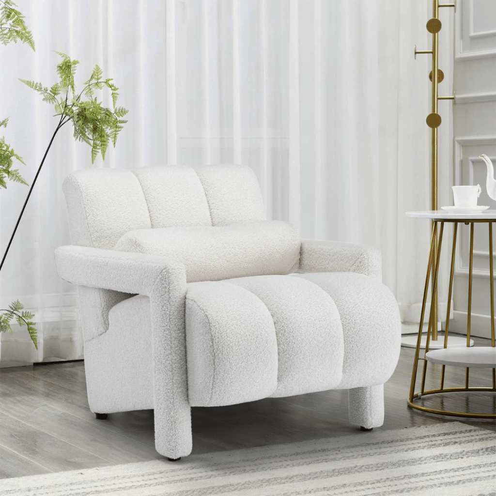 A view of LOULENS Lambswool Accent Chair