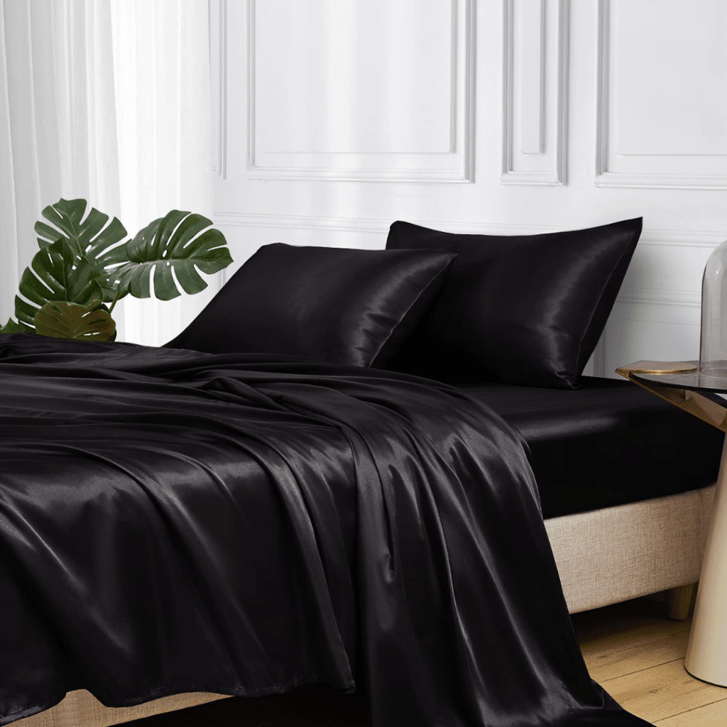 A view of MR HM Satin Bed Sheets