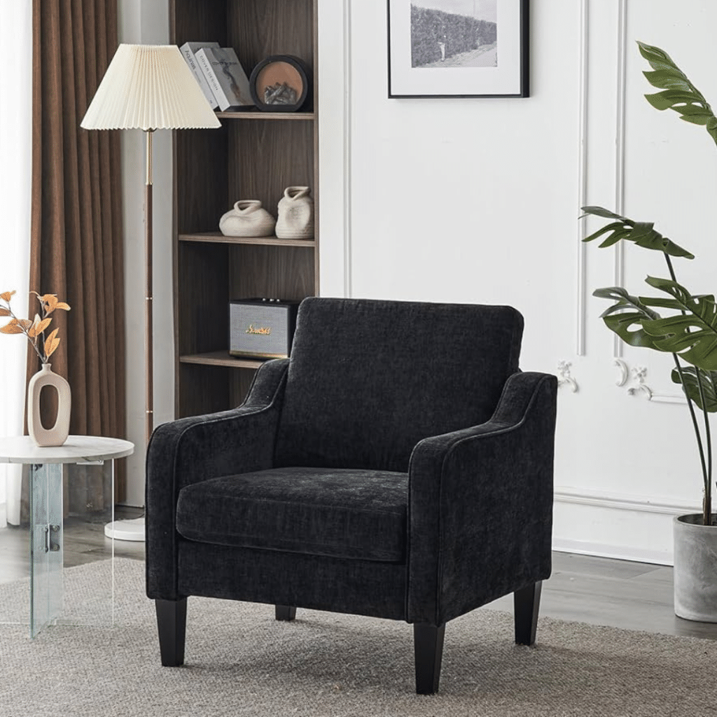 A view of VINGLI Mid Century Modern Chenille Accent Chair