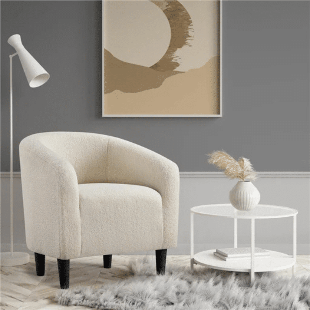 A view of Yaheetech Accent Barrel Chair