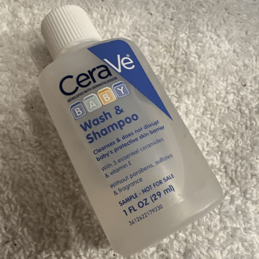 CeraVe Baby Wash Shampoo placed on a smooth surface