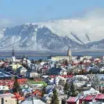 a snowy and a sunny day in iceland