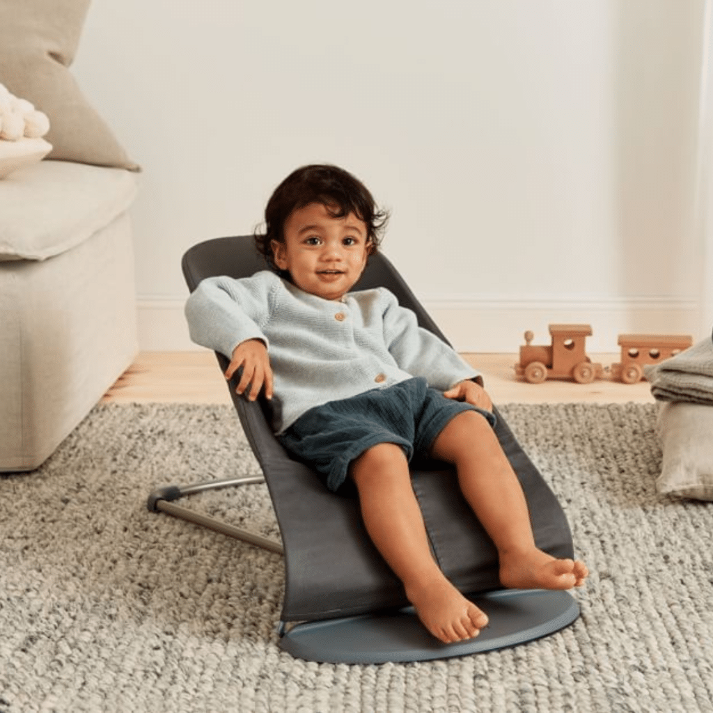 baby sitting in BabyBjörn Bouncer Bliss
