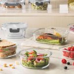 glass containers with lids portion