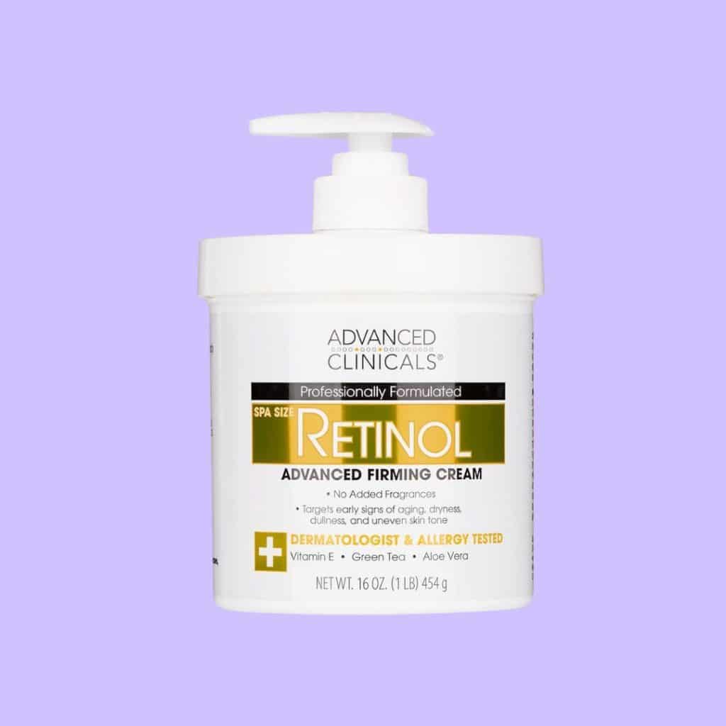 A view of Advanced Clinicals Retinol Body Lotion Face Moisturizer