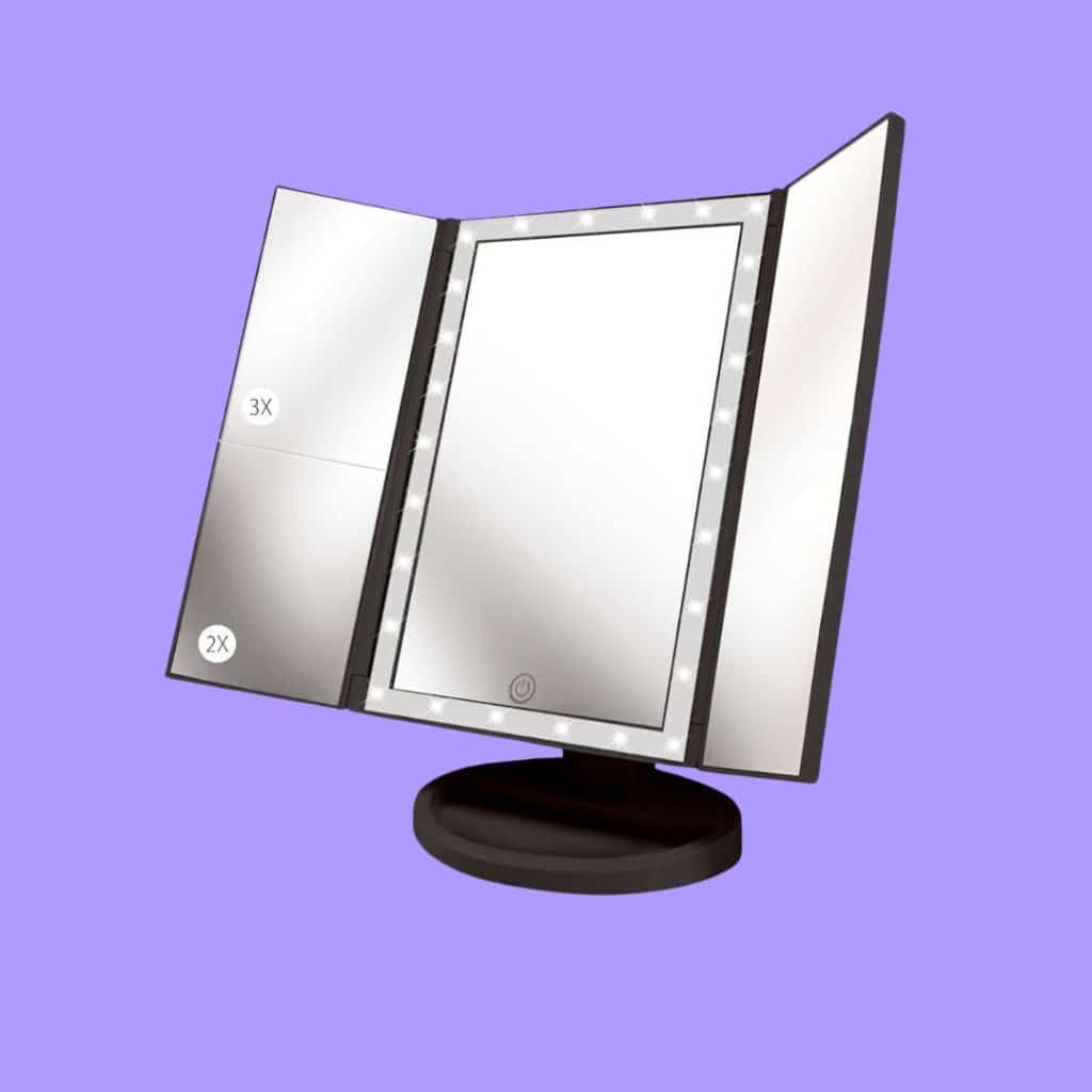 A view of Beautyworks Tri Fold Lighted Vanity Mirror