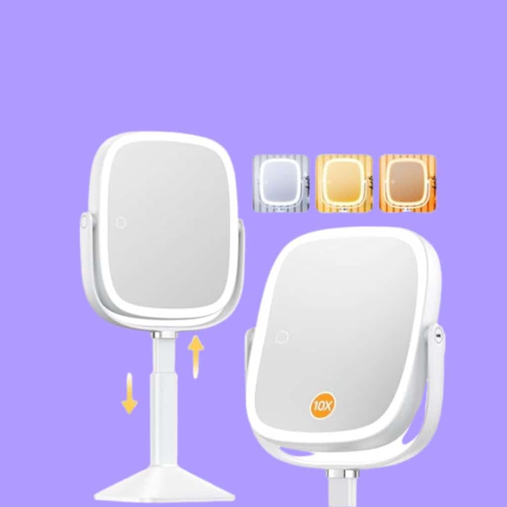 A view of Gospire Lighted Vanity Mirror with Tray Base