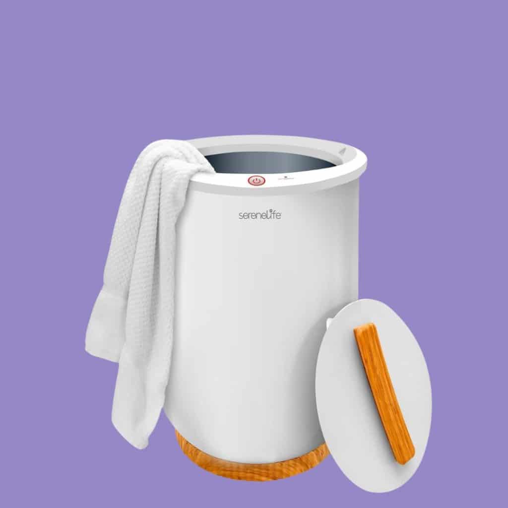A view of the SereneLife White Large Towel Warmer