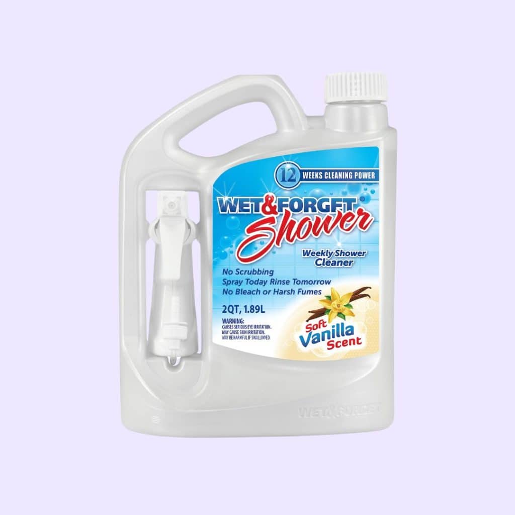 A view of the Wet Forget Shower Cleaner gallon
