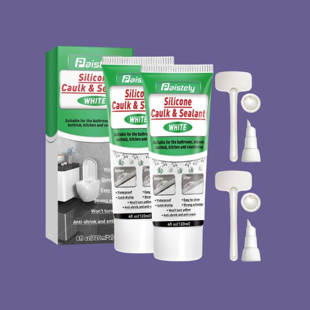 A view of Paistely White Silicone Bathroom Caulk