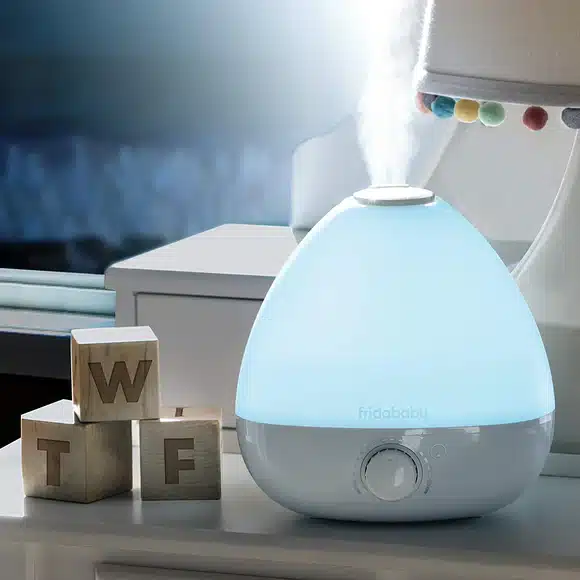 Frida Baby in Cool Mist Humidifier placed on a table
