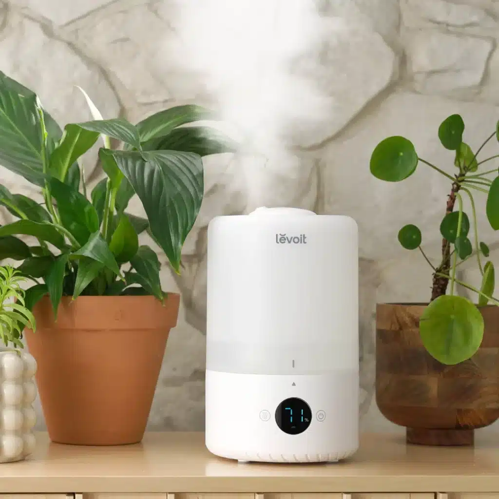 LEVOIT Top Fill Humidifier placed on a table