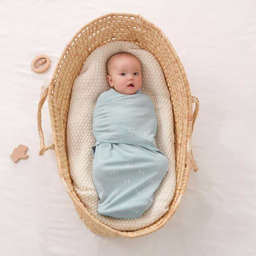a baby wrapped up in Insular Baby Swaddle Wrap for Newborns