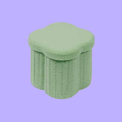 B FSOBEIIALEO Flower Shaped Storage Ottoman