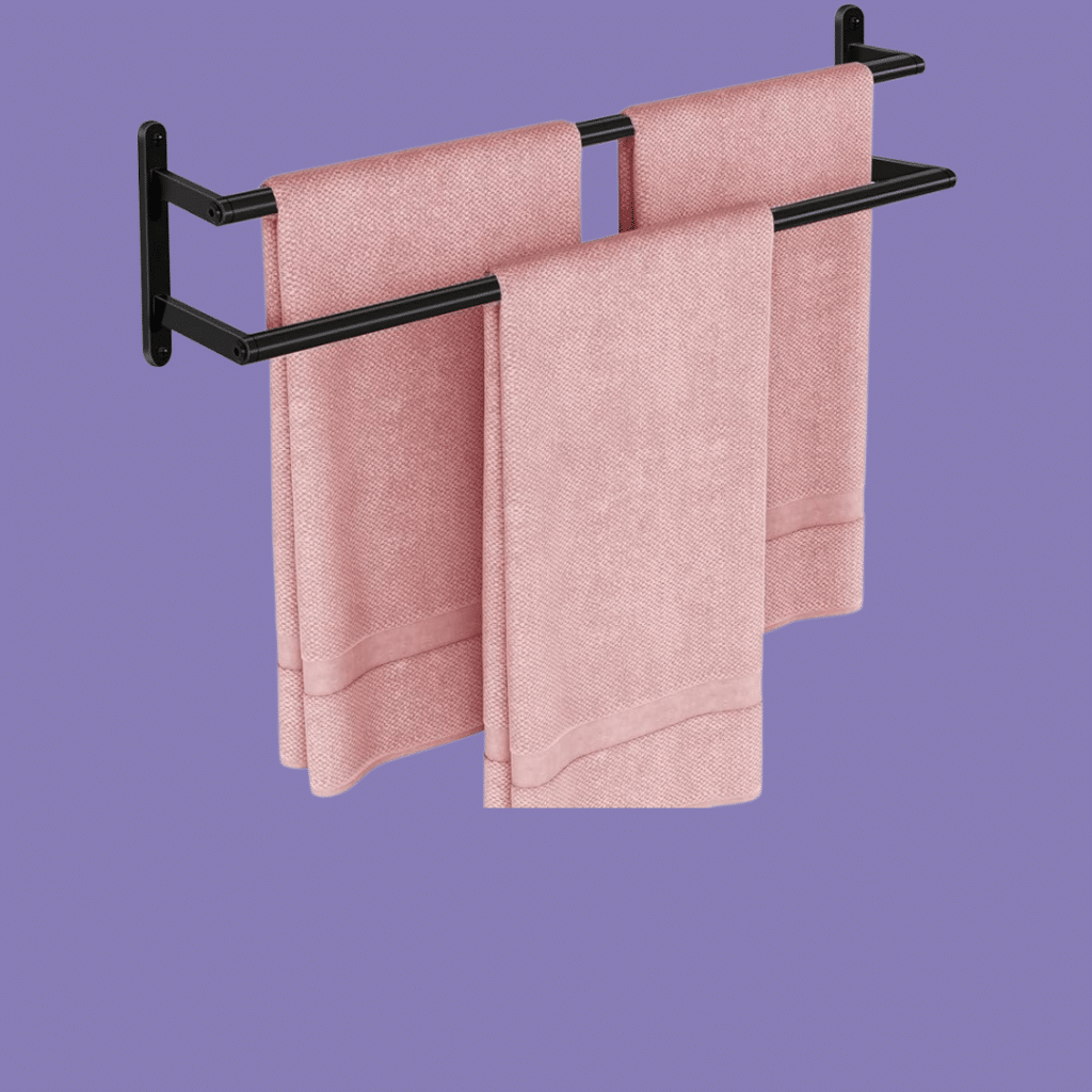 JIAPAIDUO Matte Black Double Towel Bar
