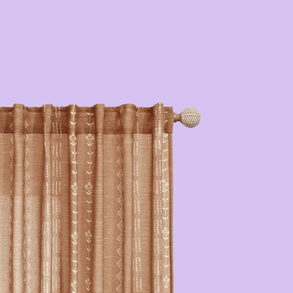Lino Rosa Boho Patterned Curtains