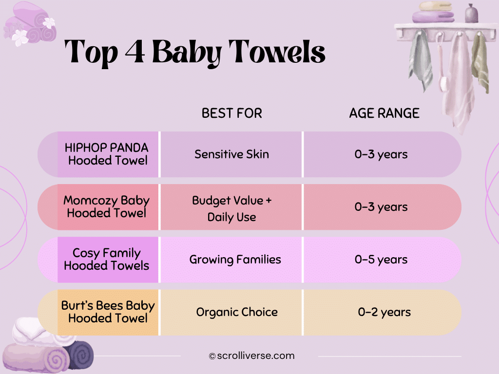 Top Baby Towels Infographic