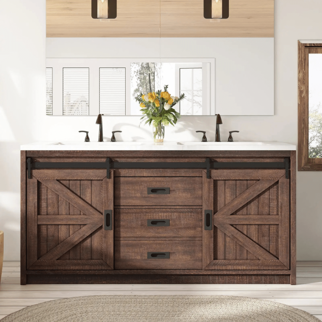 🌟 AMERLIFE Farmhouse Double Bathroom Vanity