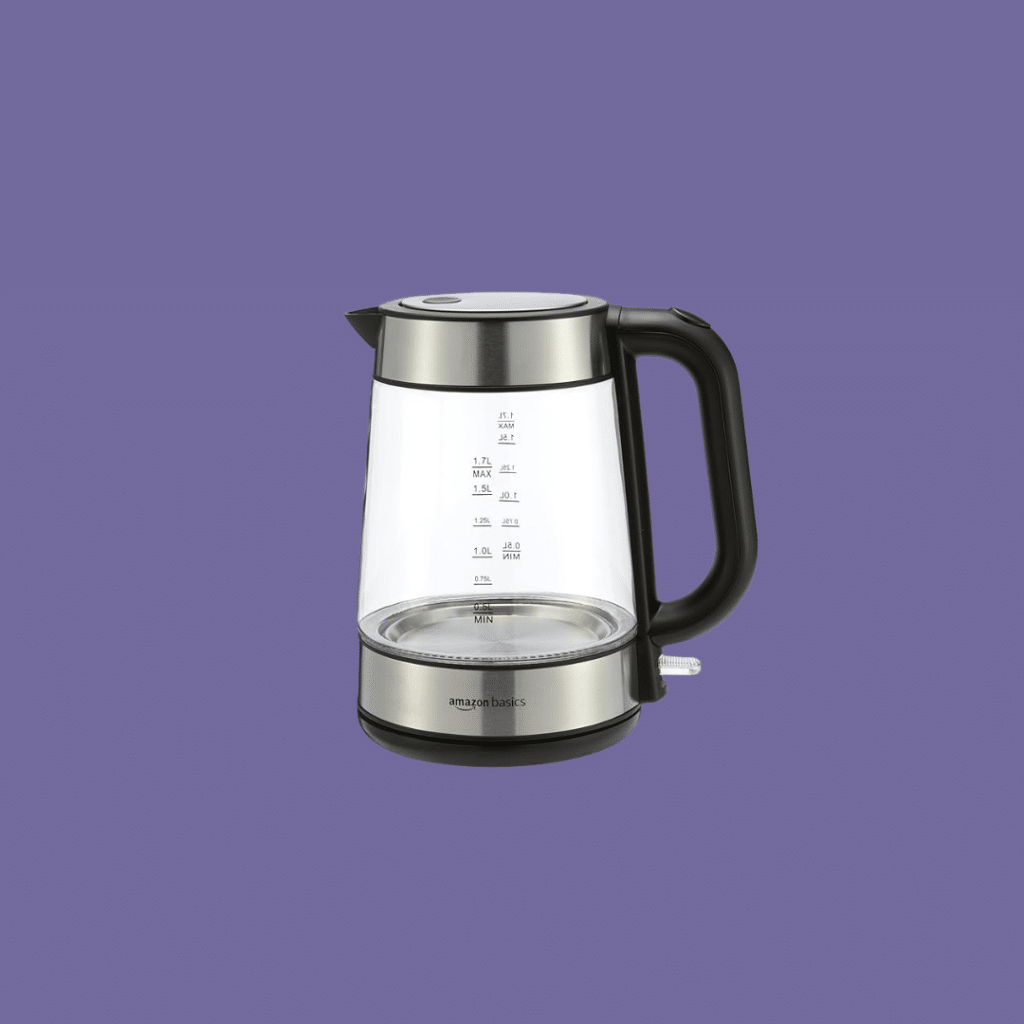 Amazon Basics Electric Kettle with Glass Carafe