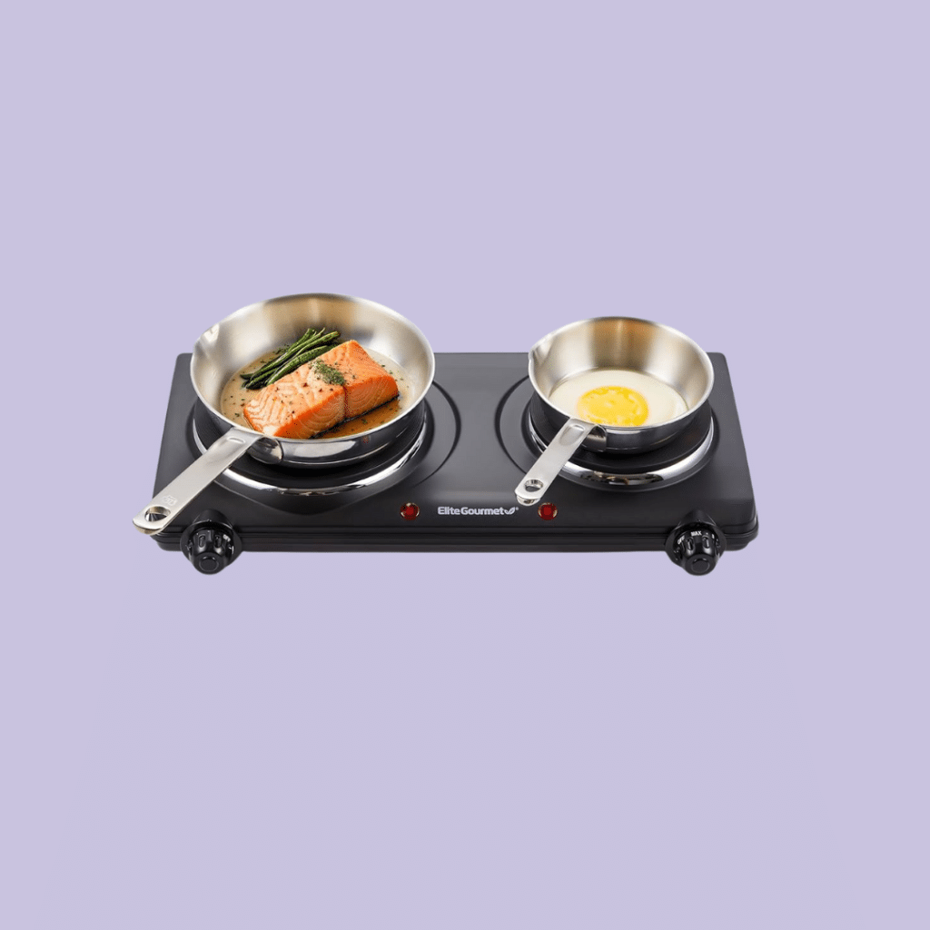 Elite Gourmet EDB BF Double Cast Iron Burner