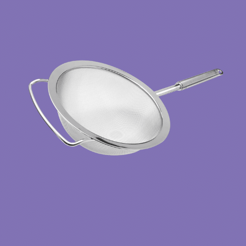 Rosle Fine Mesh Kitchen Strainer isolated on a purple background