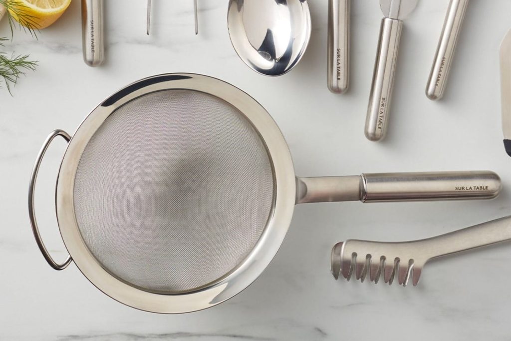 a strainer placed on a surface