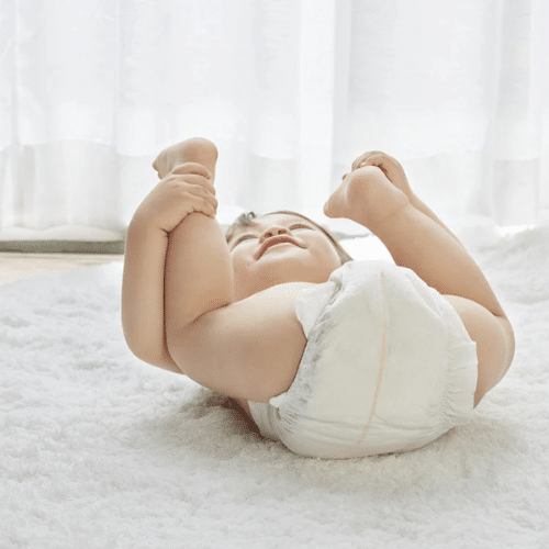 close up of baby wearing ECO BOOM Diaper