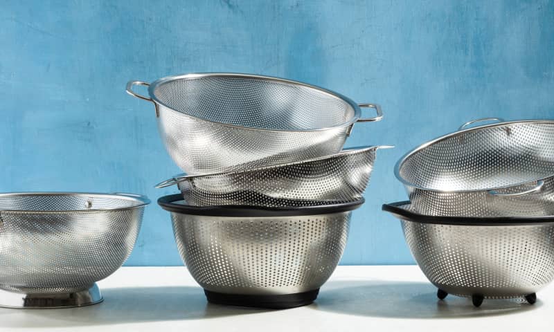 colanders placed on a surface
