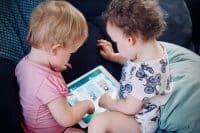 toddlers using tablet