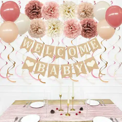 Baby Shower Decorations Set with Balloons - Cheesecloth