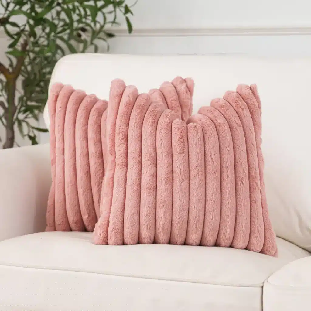 NIULAA Faux Fur Plush Throw Pillow Covers Soft Fluffy Comfort zon