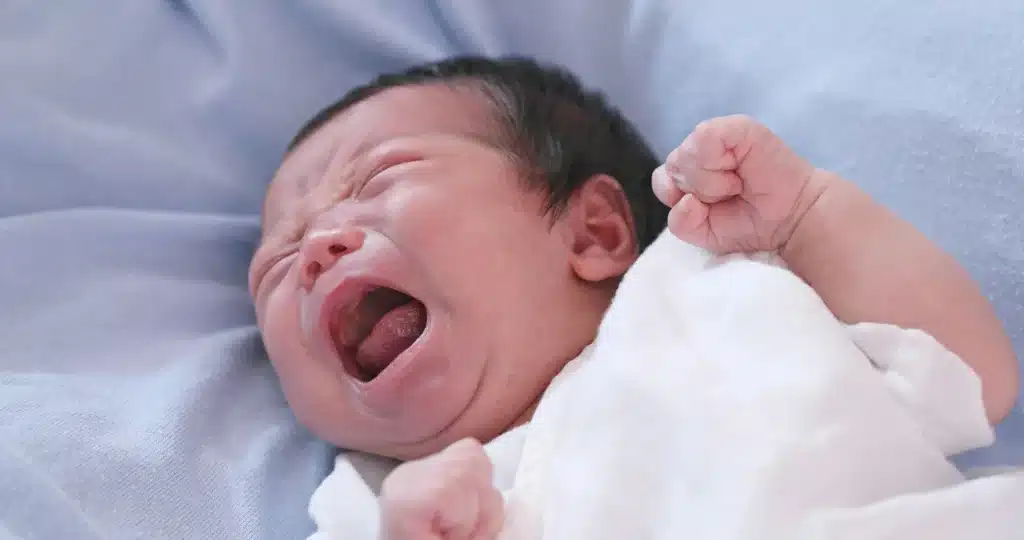 a baby crying