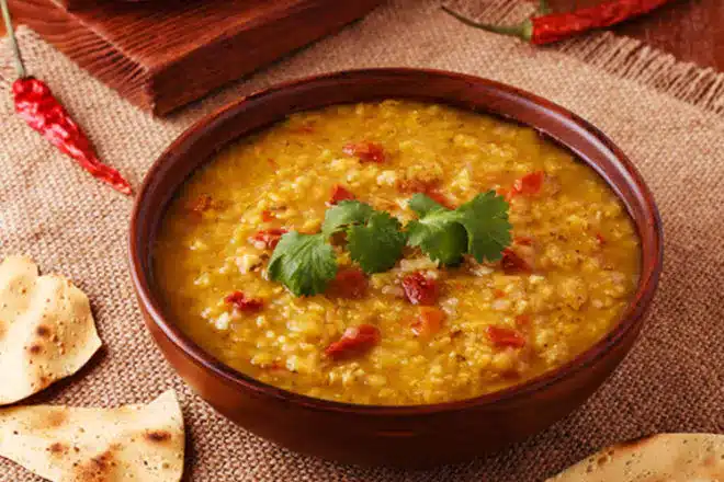 a bowl of lentil soup