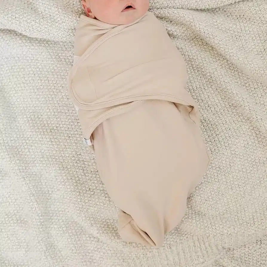 baby wrapped in keababies swaddle